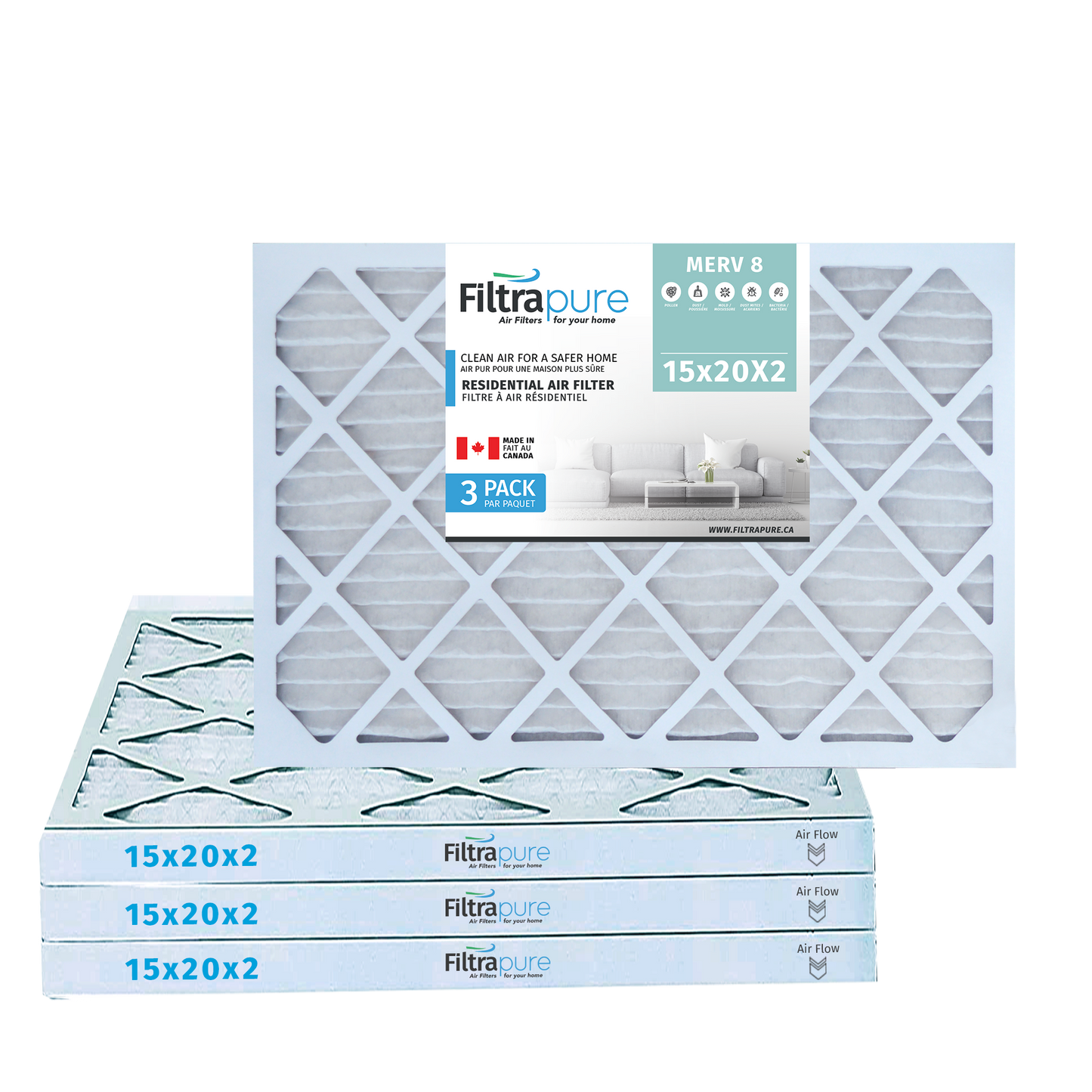 15X25x1 Air Filter - AC Furnace Filter