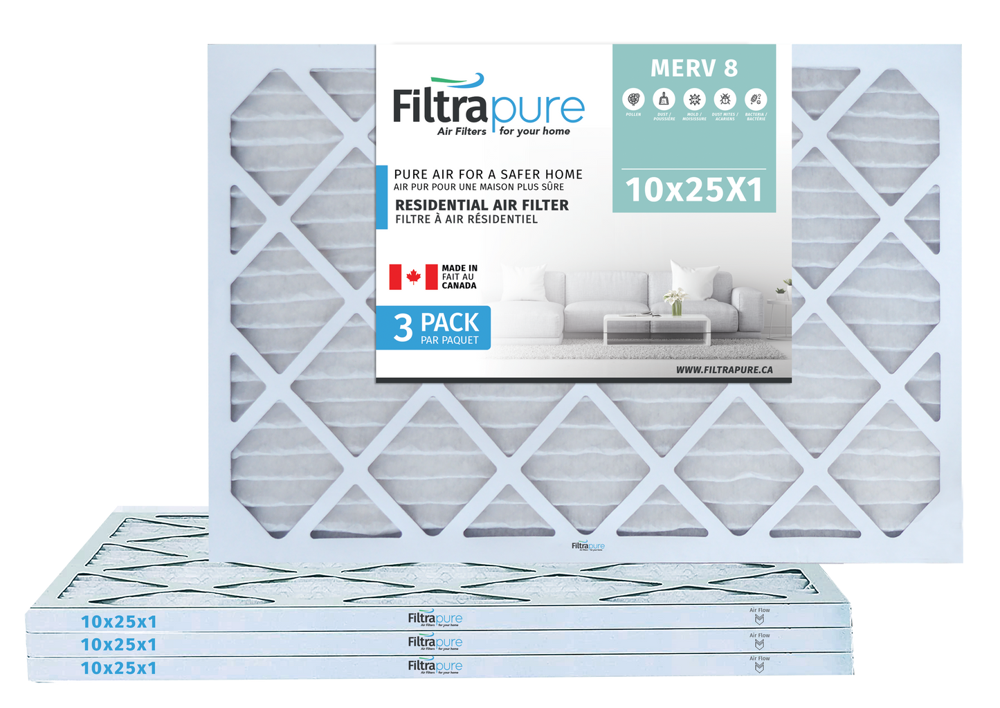 10x25x1 Air Filter - AC Furnace Filter