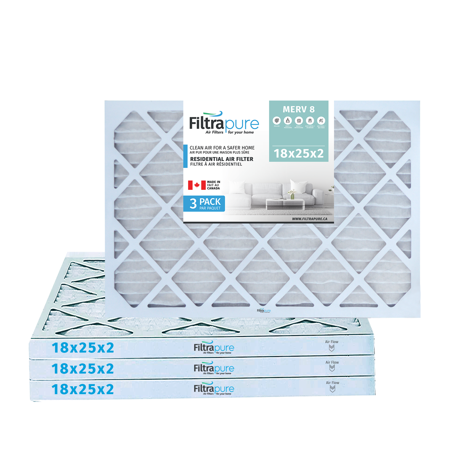 18x25x2 Air Filter - AC Furnace Filter