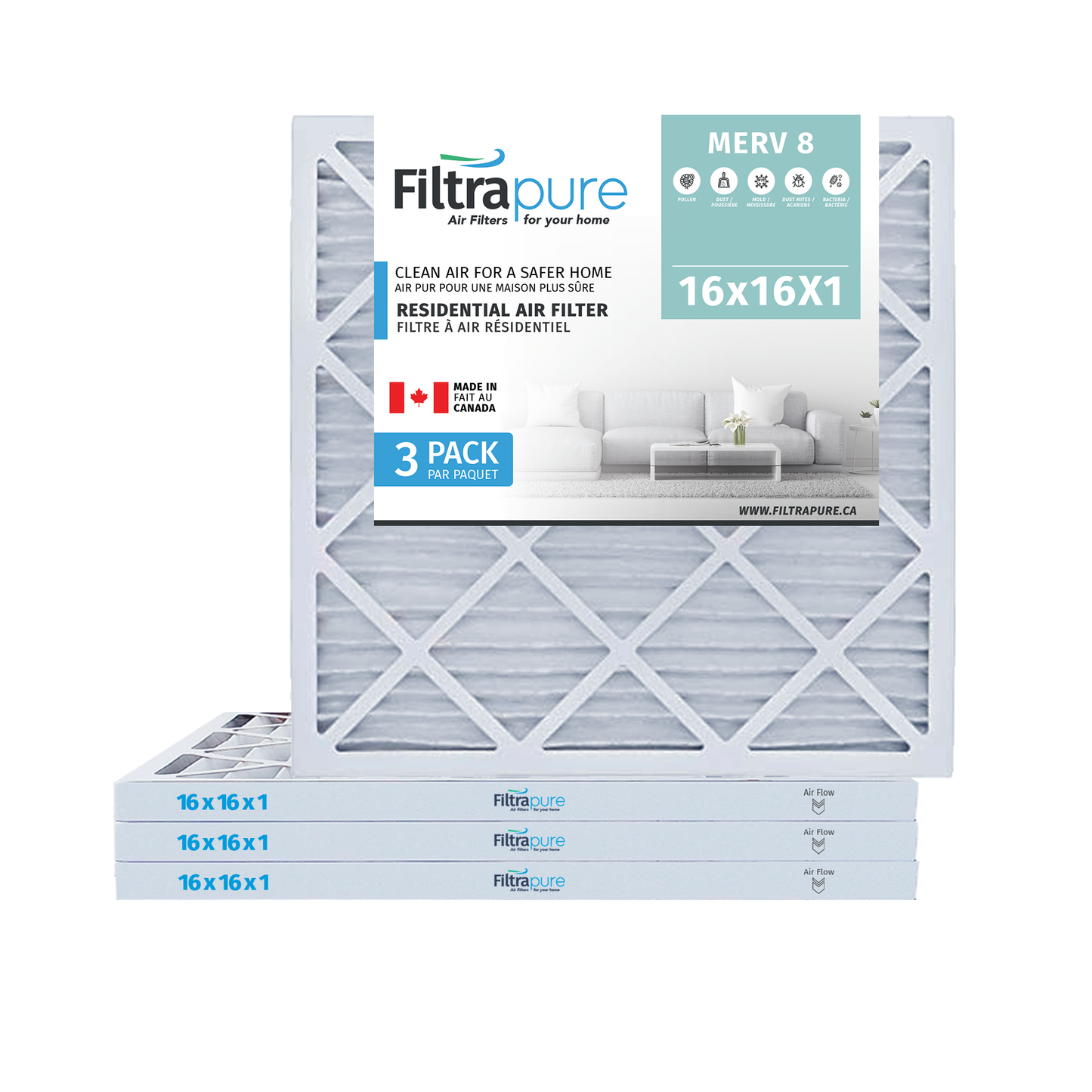 16X16x1 Air Filter - AC Furnace Filter